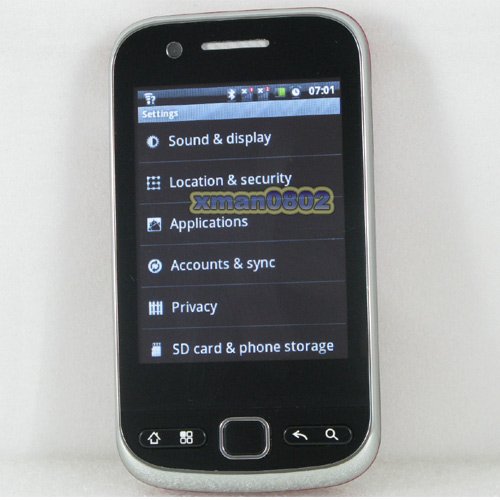 F603 - , Android 2.3, MTK6516 (460MHz), 2.8