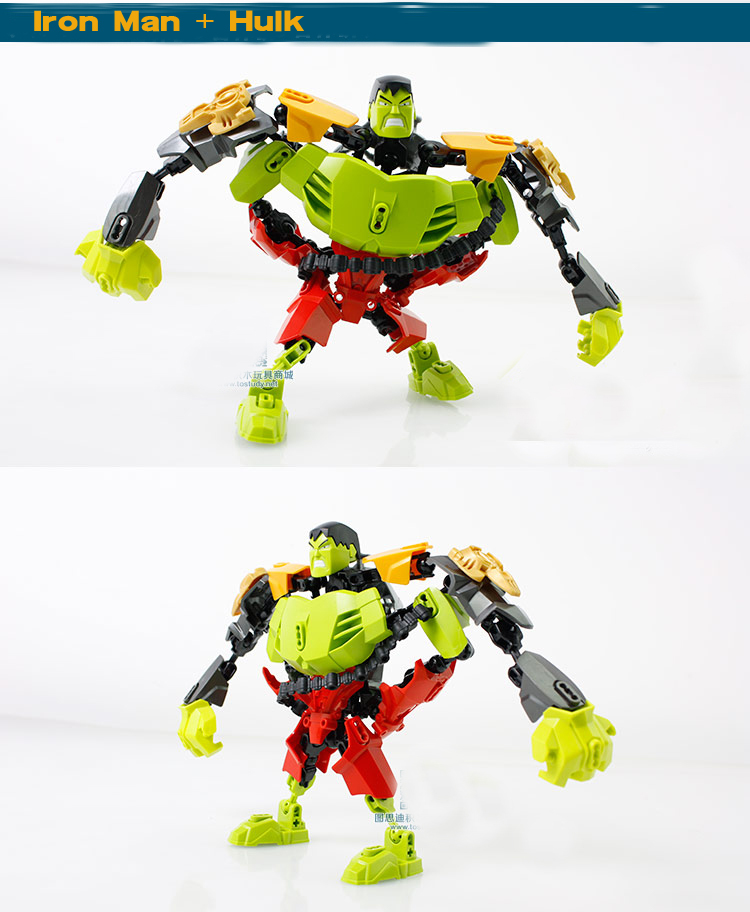 Игрушки-конструкторы Железный Человек, Халк, Капитан Америка