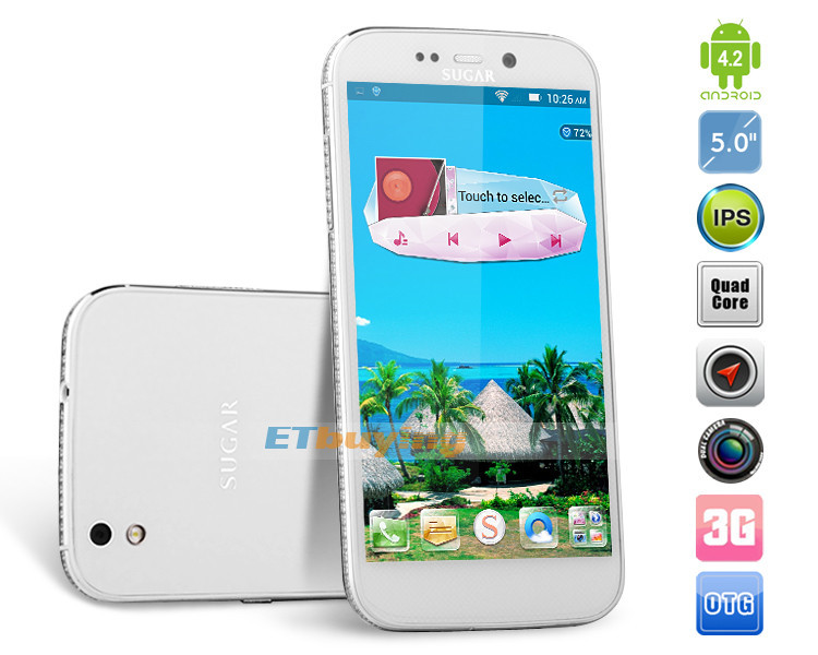 Sugar SS129 - Смартфон, Android 4.2, MTK6589T 1.5GHz, Micro SIM, 5