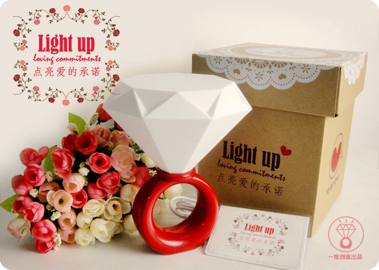 Настольная лампа в виде кольца с бриллиантом, портативная, мягкий белый свет