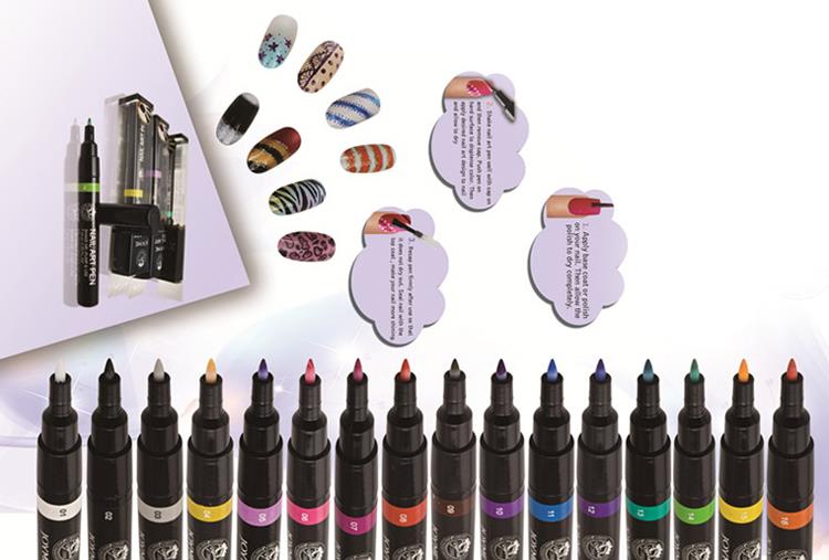 Ручка для нейл-арта, 16 цветов на выбор