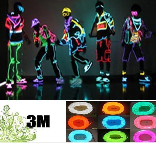 Полоска светящаяся неоновым светом, гибкая, 3м, несколько цветов