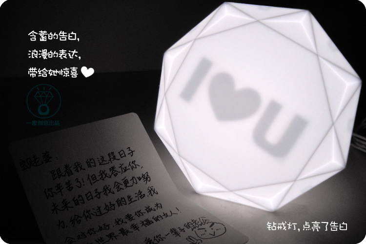 Настольная лампа в виде кольца с бриллиантом, портативная, мягкий белый свет