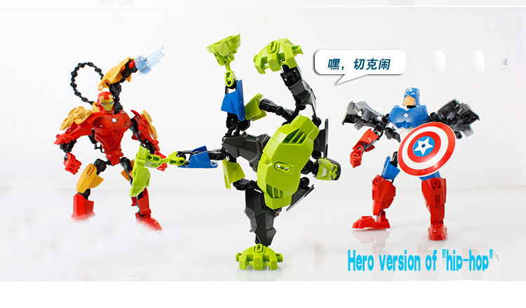 Игрушки-конструкторы Железный Человек, Халк, Капитан Америка