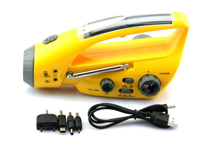 Светодиодный портативный фонарь + зарядка + радио