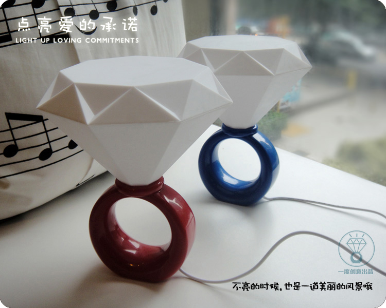 Настольная лампа в виде кольца с бриллиантом, портативная, мягкий белый свет