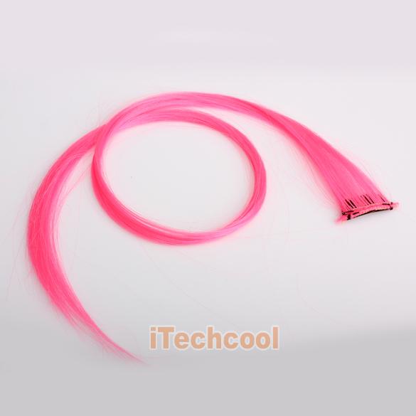 Розовая прядь волос, 60 см