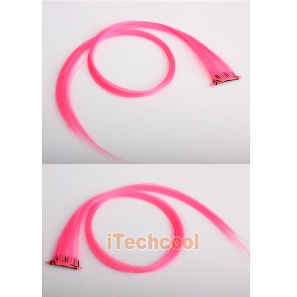 Розовая прядь волос, 60 см