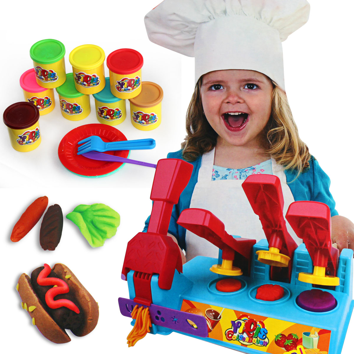 Цветной пластилин, 3D формы и приспособления для игры