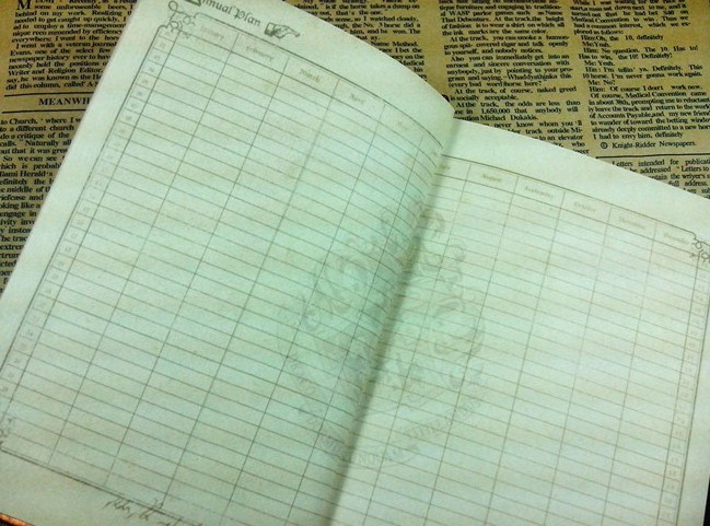 Винтажный блокнот-планировщик с календарем, 4 цвета