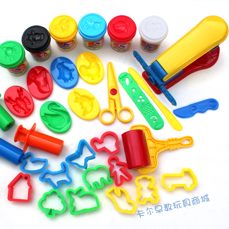 Цветной пластилин, формы и приспособления для игры