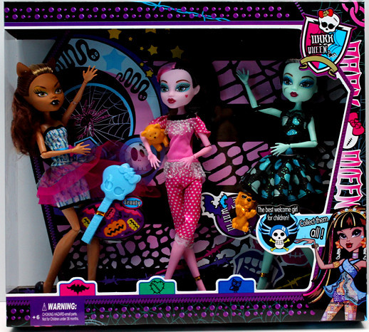 Клодин Вульф, Фрэнки Штейн и Дракулаура - набор из 3 кукол Monster High