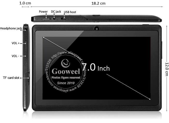 Gooweel Q88 -  , Android 4.0, Allwinner A13 1.2GHz, 7.0
