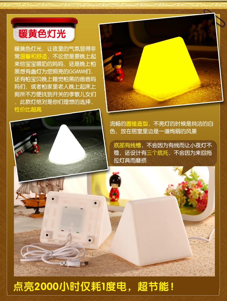 Небольшой светодиодный ночник, цвет прозрачный