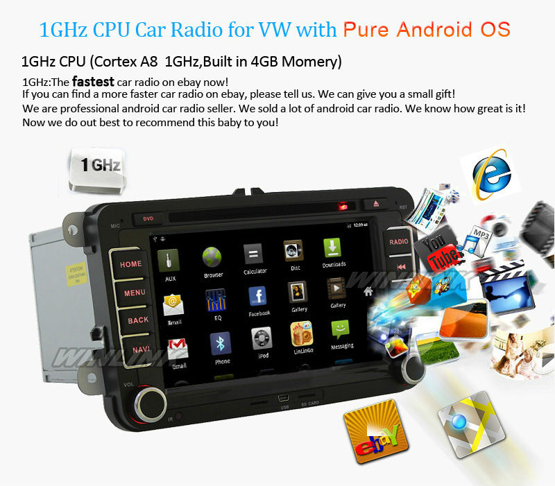   VW Golf 5/6, Passat, Tiguan, Android, DVD, GPS, 3G, Wi-Fi