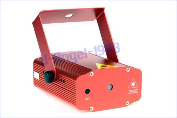 Лазерный стробоскоп для освещения вечеринок, 2 цвета лазера, цвет корпуса красный