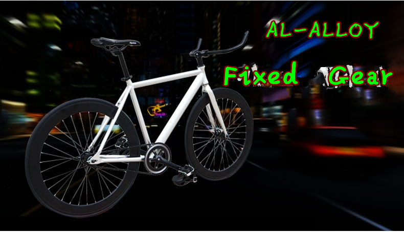 Велосипед гоночный с фиксированной передачей, алюминиевая рама