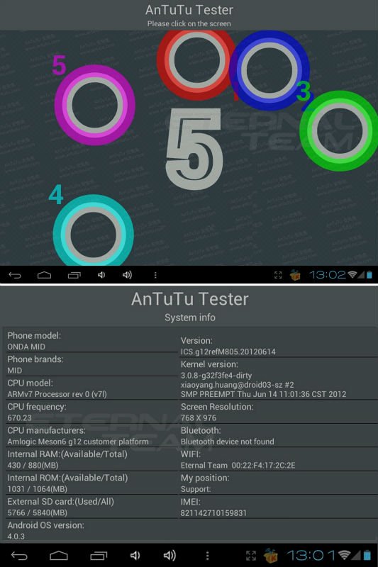 Onda Vi30 -  , Android 4.0.3, 8