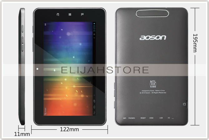 Aoson M7L - планшетный компьютер, Android 4.0.4, 7