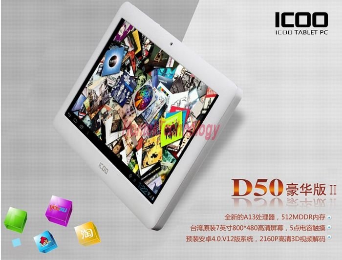 Icoo D50 Luxury II -  , Android 4.0.3, Allwinner A13 (1.2GHz), 7