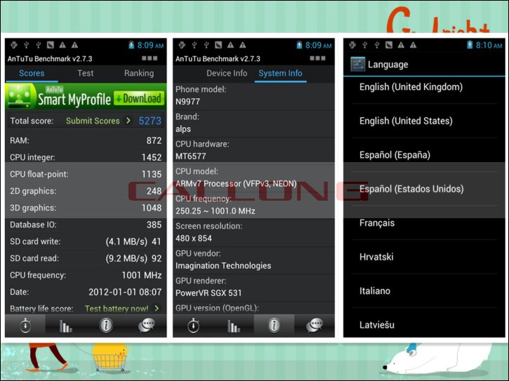 Star N9800 - смартфон, Android 4.0.4, MTK6575 (1GHz)/MTK6577 (1GHz), 6