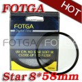 Звездный восьми-лучевой фильтр Fotga Star 58mm для Canon/Nikon/Sony/Olympus