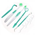 Зубная щётка + щётка для языка + стоматологическое зеркало + зубочистка + ззубочистка с зубной нитью + пятновыводитель зубной пасты
