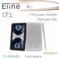 Eline i71 - планшетный компьютер, Android 4.0.3, 7" IPS, Nufront NuSmart NS115 (2x1.5GHz), 1GB RAM, 8GB ROM, Wi-Fi, 0.3MP фронтальная камера