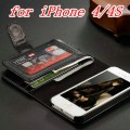 Кожаный чехол-бумажник для iPhone 4; 5 с отделением для 7 пластиковых карт