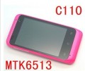 C110 - смартфон, Android 2.3.6, MTK6513 (650MHz), 3.5" TFT LCD, 256MB RAM, 512MB ROM, 3G, Wi-Fi, Bluetooth, GPS, TV, FM