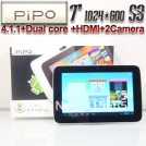 Pipo S3 - планшетный компьютер, Android 4.1.1, 7" IPS, Rockchip RK3066 (2x1.6GHz), 1GB RAM, 8GB ROM, Wi-Fi, HDMI, 2MP задняя камера, 0.3MP фронтальная камера