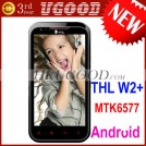ThL W2+ - смартфон, Android 4.0.4, MTK6577 (2x1.2GHz), qHD 4.3" TFT LCD, 512MB RAM, 4GB ROM, 3G, Wi-Fi, Bluetooth, GPS, 8MP задняя камера, 0.3MP фронтальная камера