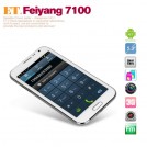 Feiyang 7100 - смартфон, Android 4.1, MTK6577 Dual Core 1.2GHz, 5.3" 2 SIM-карты, 1ГБ RAM, 4ГБ ROM, поддержка карт microSD, WCDMA/GSM, Wi-Fi, Bluetooth, GPS, FM-радио, основная камера 8МП и фронтальная камера 0.3МП