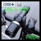 Передний фонарь CREE для велосипеда регулируемый, 3 режима работы 