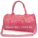 Модная большая дорожная сумка HelloKitty розовая, для ношения на плече и в руках  