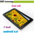 Soxi X18 - планшетный компьютер, Android 4.0.3, 7" TFT LCD, All Winner A13 (1.2GHz), 512MB RAM, 4GB ROM, Wi-Fi, HDMI, 0.3MP фронтальная камера