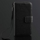 Кожаный чехол для Samsung Galaxy S4 mini с отделением для пластиковых карт и купюр, и подставкой 