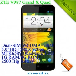 ZTE V987 Grand X - , Android 4.1, MTK6589 Quad-core 1.2Ghz, 5.0